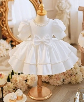 ĐẦM CÔNG CHÚA BÉ GÁI, váy bé gái dự tiệc màu trắng xinh sắn ( mã 019 )